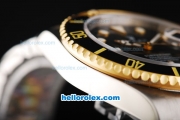 Rolex Submariner Swiss ETA 3135 Automatic Movement Two Tone with Gold/Black Bezel and Black Dial