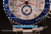 Rolex Yacht-Master II Chronograph Swiss Valjoux 7750 Automatic Steel Case with White Dial and Steel Bracelet - (BP)