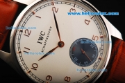 IWC Portuguese Minute Repeater Manual Winding Movement Steel Case with White Dial and Rose Gold Arabic Numerals