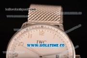 IWC Portugieser Asia 2813 Automatic Full Steel with White Dial and Silver Arabic Numeral Markers