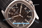 Patek Philippe Aquanaut Swiss ETA 2836 Automatic Steel Case with Chocolate Dial and Black Rubber Strap