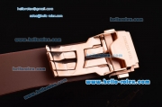 Hublot Big Bang Swiss ETA Quartz Rose Gold Case with Stick/Numeral Markers Brown Carbon Fiber Dial and Brown Rubber Strap