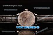 Rolex Cellini Asia Automatic Steel Case with Silver Dial Stick Markers and Black Leather Strap - Diamonds Bezel (BP)