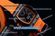 Richard Mille RM 011 Felipe Massa Chronograph Swiss Valjoux 7750 Automatic PVD Rose Gold Case with Black Dial Arabic Numeral Markers and Orange Rubber Strap