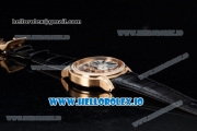 Audemars Piguet Millenary Miyota 9015 Automatic Rose Gold Case White Dial With Roman Numeral Markers Black Leather Strap