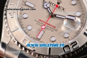 Rolex Yacht-Master Swiss ETA 2836 Automatic Full Steel with White Markers and Silver Dial - 1:1 Original (J12)