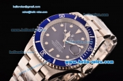 Rolex Submariner Asia 2813 Automatic Steel Case/Strap with Blue Dial and Super LumiNova Markers - ETA Coating