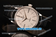 Rolex Cellini Time Asia 2813 Automatic Steel Case with Black Leather Strap and White Dial (BP)