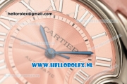 Cartier Ballon Bleu De Medium Swiss ETA 2671 Automatic Steel Case Pink Dial Roman Numeral Markers and Pink Genuine Leather Strap - 1:1 Original