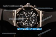 Audemars Piguet Royal Oak Offshore Miyota OS20 Quartz Steel Case with Black Dial and White Arabic Numeral Markers - PVD Bezel (EF)