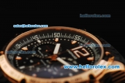 Chopard Classic Racing Singapore GP Chronograph Quartz Movement Rose Gold Case with Black Dial and Black Rubber Strap