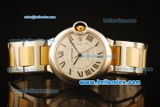 Cartier Ballon Bleu De Automatic Steel Case with White Dial and Two Tone Strap