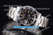 Rolex Submariner Swiss ETA 2836 Automatic Stainless Steel Case/Bracelet with Black Dial PVD Bezel and Dot Markers