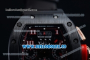 Richard Mille RM 011 Felipe Massa Chronograph Swiss Valjoux 7750 Automatic PVD Rose Gold Case with Black Dial Red Bezel Arabic Numeral Markers and Black Rubber Strap
