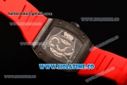 Richard Mille RM 038 Asia Automatic PVD Case with Skeleton Dial and Red Rubber Strap