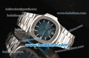 Patek Philippe Nautilus Miyota 9015 Automatic Full Steel with Blue Dial and White Stick Markers