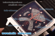 Tag Heuer Monaco Chronograph Quartz Steel Case with Orange Markers and Black Rubber Strap