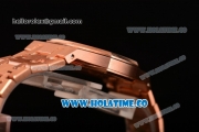 Audemars Piguet Royal Oak 33MM Miyota Quartz Rose Gold Case/Bracelet with White Dial and Stick Markers (EF)