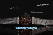 Hublot Classic Fusion Asia 3836 Automatic PVD Case with Red Stick Markers Black Leather Strap and Skeleton Dial