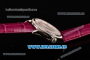 Rolex Cellini Time Asia 2813 Automatic Steel Case with White Dial Burgundy Leather Strap and Stick Markers