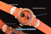 Ulysse Nardin Maxi Marine Diver Asia ST25 Automatic Rose Gold Case with Orange Rubber Strap and Orange Dial