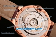 Cartier Ballon Bleu de Cartier Swiss ETA 2892 Automatic Rose Gold Case with Brown Leather Strap and Diamond Dial