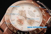 Rolex Daytona II Automatic Movement Brown PVD Case and Strap with White Dial and White Markers