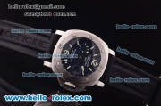 Panerai Northpole GMT Pam 186 Swiss Valjoux 7750 Automatic Steel Case with Blue Dial and Black Rubber Strap