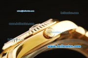 Rolex Datejust Automatic Movement ETA Coating Case with Gold Case and Strap-Black Dial