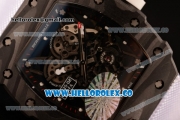 Richard Mille RM 055 Miyota 9015 Automatic Carbon Fiber Case with Skeleton Dial and White Nylon/Leather Strap