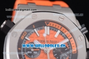 Audemars Piguet Royal Oak Offshore Diver Swiss Valjoux 7750 Automatic Steel Case with Orange Dial Orange Rubber Strap and Stick/Arabic Numeral Markers (EF)