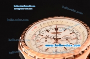 Breitling For Bentley Chronograph Quartz Movement with White Dial and Gold Honeycomb Bezel-Gold band