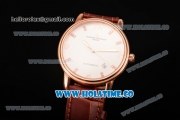 Vacheron Constantin Patrimony Miyota 9015 Automatic Rose Gold Case with White Dial and Arabic Numeral/Diamonds Markers