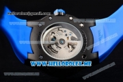 Richard Mille RM 60-01 Asia 2813 Automatic PVD Case with Skeleton Dial and Blue Rubber Strap PVD Bezel (EF)