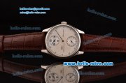 IWC Portuguese Asia 6497-CHG Manual Winding Steel Case with Brown Leather Strap White Dial Numeral Markers