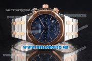 Audemars Piguet Royal Oak Miyota Quartz Two Tone Case/Bracelet with Blue Dial and Stick Markers