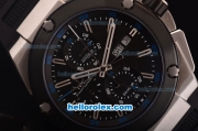 IWC Ingenieur Doppelchronograph Asia ST17 Automatic Steel Case with PVD Bezel and Black Dial - 7750 Coating