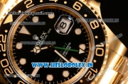 Rolex GMT-Master II Swiss ETA 2836 Automatic Yellow Gold Case With Ceramic Bezel Black Dial 116718 BK