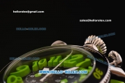 Gaga Milano Chrono 48 Miyota OS20 Quartz PVD Bezel with Black Dial and Green Numeral Markers - Green Rubber Strap