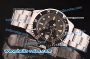 Rolex Submariner Automatic Movement Silver Case with Black Dial and Bezel-Orange Marker