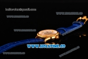 Rolex Cellini Time Asia 2813 Automatic Yellow Gold Case with White Dial Blue Leather Strap and Stick Markers