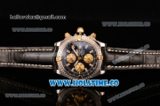 Breitling Chronomat Evolution Swiss Valjoux 7750 Automatic Steel Case with Black Dial and Yellow Gold Stick Markers (BP)