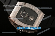 Richard Mille RM026-01 Miyota 6T51 Automatic Diamonds/Steel Case with Diamonds Panda Dial and Black Rubber Strap