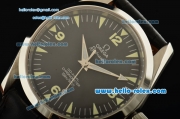 Omega Railmaster Automatic Movement Steel Swiss Coating Case with Black Dial and Green Markers