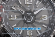 Perrelet Turbine Pilot Asia Automatic PVD Case with Black Dial and Arabic Numeral Markers Black Rubber Strap