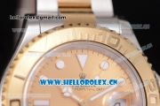 Rolex Yacht-Master 40 Clone Rolex 3135 Automatic Two Tone Case/Bracelet with Yellow Gold Dial and Dot Markers (BP)