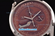 Tag Heuer Mikrogirder 2000 Chronograph Miyota Quartz Steel Case with Brown Dial and Black Rubber Strap