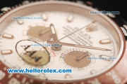 Rolex Daytona II Chronograph Swiss Valjoux 7750 Automatic Movement Brown PVD Case with White Dial and Brown PVD Strap