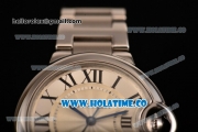 Cartier Ballon Bleu Medium Swiss ETA 2671 Automatic Full Steel with Silver Dial and Black Roman Numeral Markers