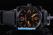 Bell & Ross BR 01-92 Asia ETA 2892 Movement Black carbon dial, Orange- Marking and Black Bezel Bell & Ross BR 01-92 Asia ETA 2892 Movement Black carbon dial, Orange- Marking and Black Bezel
